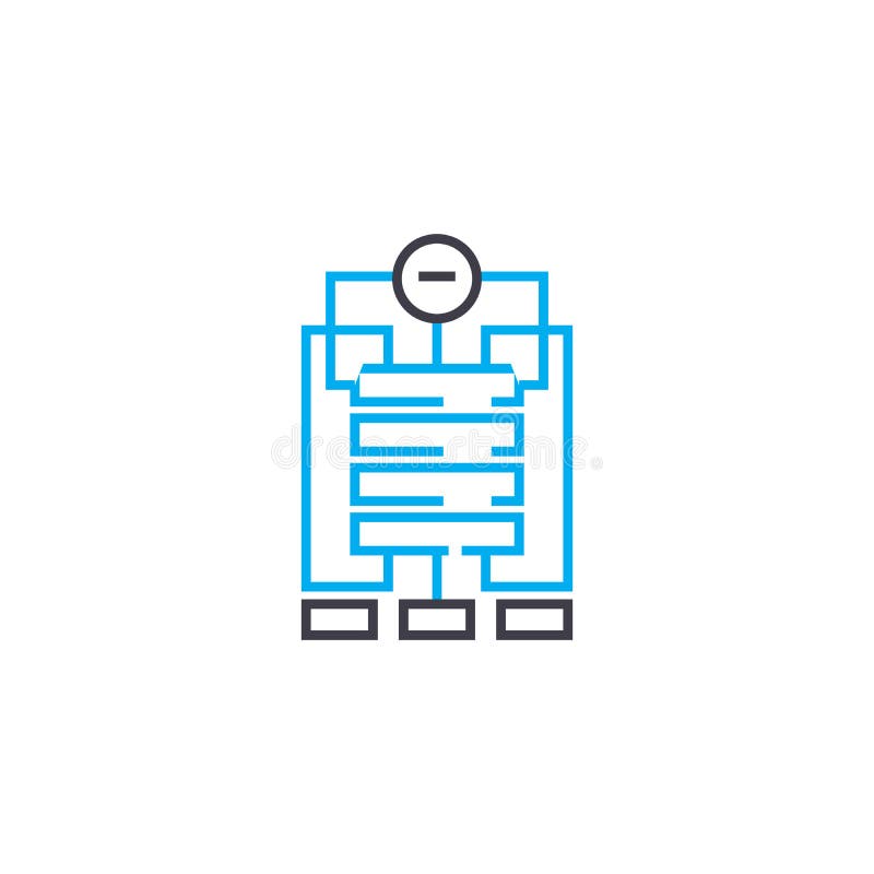 Línea fina icono del vector de la estructura de organización del movimiento Ejemplo del esquema de la estructura de organización, libre illustration Línea fina icono del vector de la estructura de organización del movimiento Ejemplo del esquema de la estructura de organización, libre illustration