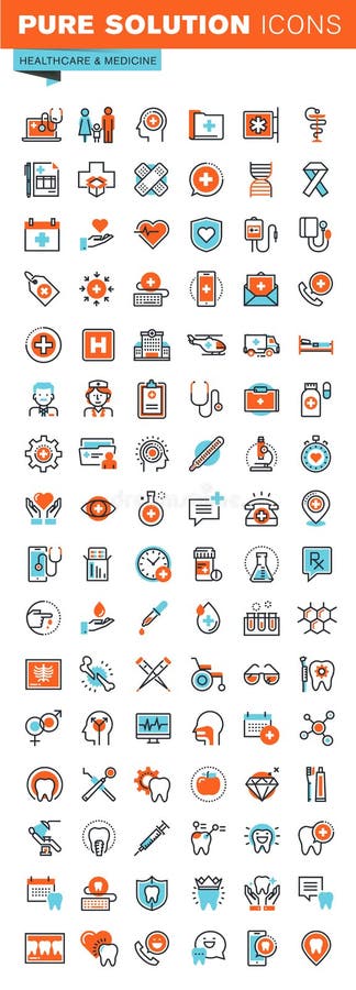 Línea fina iconos del web para los servicios y atención médicos stock de ilustración Línea fina iconos del web para los servicios y atención médicos stock de ilustración