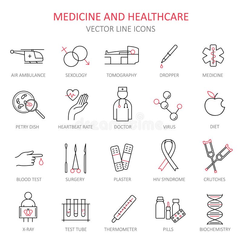 Modern thin line of icons on medicine and Health symbols. High quality vector logos for modern concepts. Modern thin line of icons on medicine and Health symbols. High quality vector logos for modern concepts.