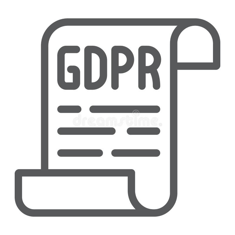 Línea icono, aislamiento de la política de GDPR y proteger, muestra del documento del gdpr, gráficos de vector, un modelo line ilustración del vector Línea icono, aislamiento de la política de GDPR y proteger, muestra del documento del gdpr, gráficos de vector, un modelo line ilustración del vector