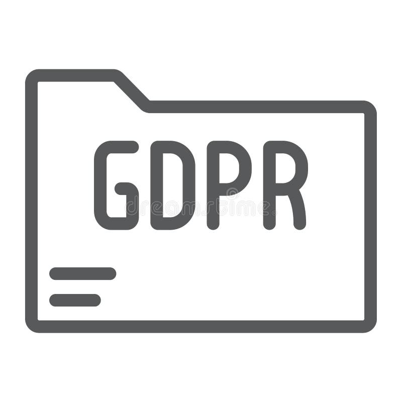 Línea icono de la carpeta de Gdpr, información y documento, muestra del fichero, gráficos de vector, un modelo linear en un fo stock de ilustración Línea icono de la carpeta de Gdpr, información y documento, muestra del fichero, gráficos de vector, un modelo linear en un fo stock de ilustración