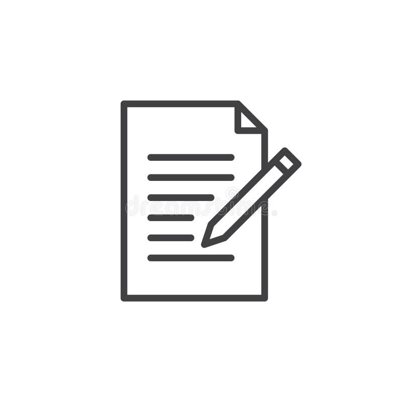Línea icono de la forma del contacto Escriba, corrija la muestra del vector del esquema libre illustration Línea icono de la forma del contacto Escriba, corrija la muestra del vector del esquema libre illustration