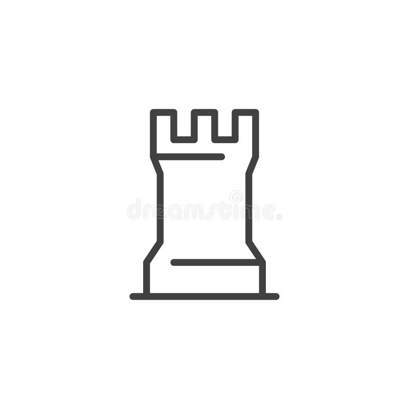 Línea icono del pedazo del juego de ajedrez stock de ilustración Línea icono del pedazo del juego de ajedrez stock de ilustración