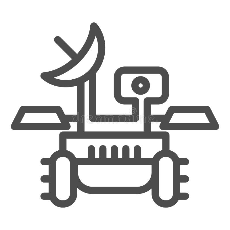 Línea icono del vagabundo de Marte Ejemplo del vector del viajero del módulo de la investigación aislado en blanco Diseño del est ilustración del vector Línea icono del vagabundo de Marte Ejemplo del vector del viajero del módulo de la investigación aislado en blanco Diseño del est ilustración del vector