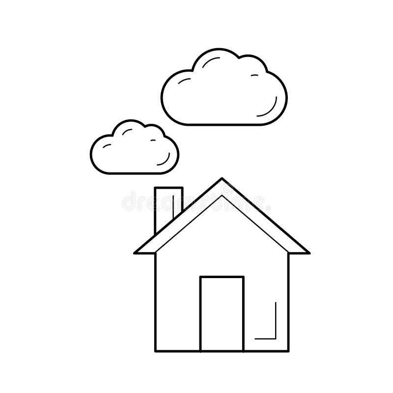 Línea icono del vector de la emisión del dióxido de carbono ilustración del vector Línea icono del vector de la emisión del dióxido de carbono ilustración del vector