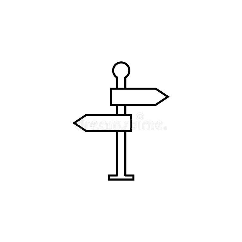 Línea icono, señal de tráfico del poste indicador de la navegación libre illustration Línea icono, señal de tráfico del poste indicador de la navegación libre illustration