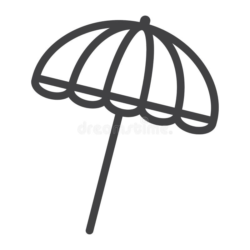 Línea icono, turismo del viaje, parasol del paraguas de Sun ilustración del vector Línea icono, turismo del viaje, parasol del paraguas de Sun ilustración del vector