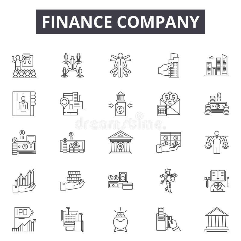 Línea iconos, muestras, sistema del vector, concepto de la sociedad financiera del ejemplo del esquema libre illustration Línea iconos, muestras, sistema del vector, concepto de la sociedad financiera del ejemplo del esquema libre illustration