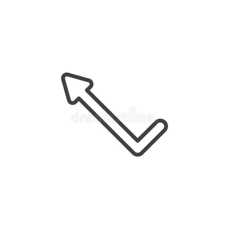 Línea izquierda icono de la flecha del ángulo ilustración del vector