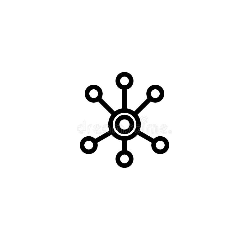 Línea negra icono de la conexión de red del eje aislado en blanco Logotipo de la tecnología o de la tecnología libre illustration Línea negra icono de la conexión de red del eje aislado en blanco Logotipo de la tecnología o de la tecnología libre illustration