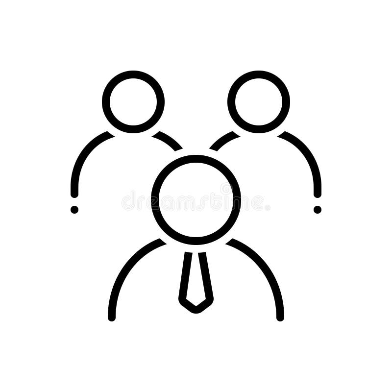 Línea negra icono para el líder, el negocio y el equipo stock de ilustración Línea negra icono para el líder, el negocio y el equipo stock de ilustración