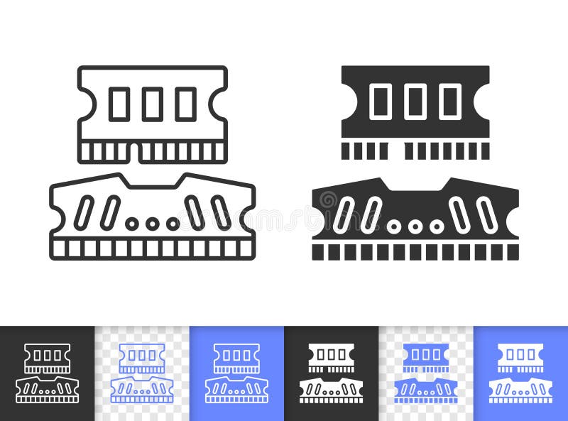 Línea negra simple icono del Ram del vector stock de ilustración Línea negra simple icono del Ram del vector stock de ilustración