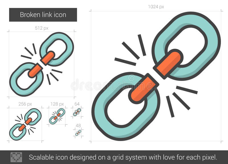 Línea quebrada icono del vínculo ilustración del vector Línea quebrada icono del vínculo ilustración del vector