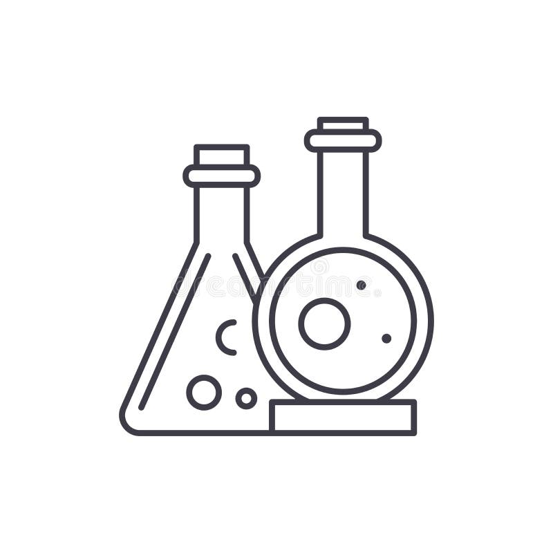 Línea química concepto del laboratorio del icono Ejemplo linear del vector químico del laboratorio, símbolo, muestra