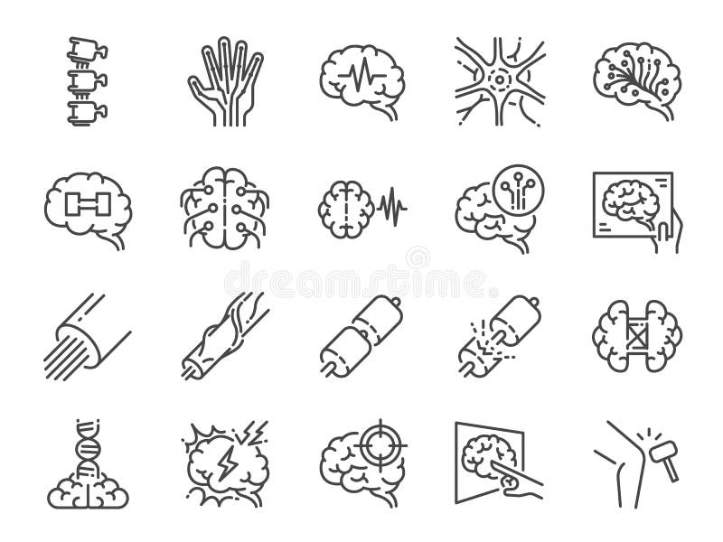 Línea sistema de la neurología del icono Iconos incluidos como neurológicos, neurólogo, cerebro, sistema nervioso, nervios y más