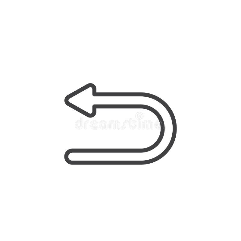 Línea trasera icono de la flecha stock de ilustración