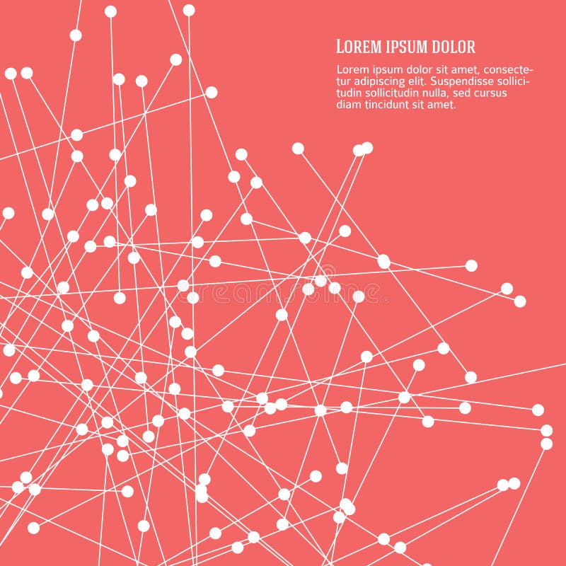Líneas abstractas y puntos rosados del fondo planos stock de ilustración Líneas abstractas y puntos rosados del fondo planos stock de ilustración