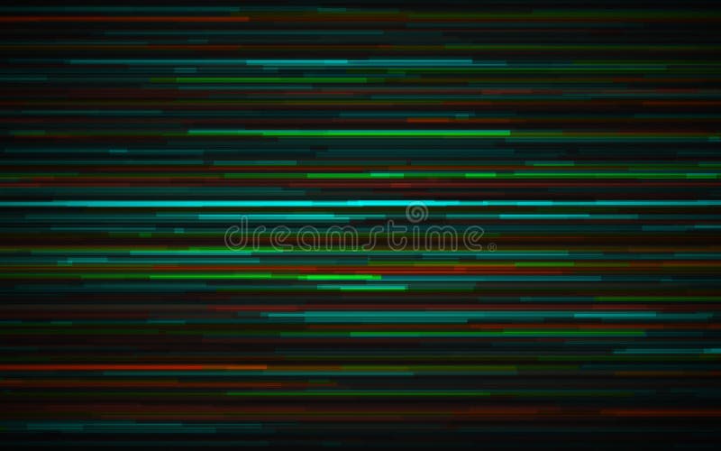 Líneas coloridas de brillo. distorsiones abstractas digitales. formas horizontales de neón. señal de vídeo incorrecta. plantilla d fotos de archivo libres de regalías