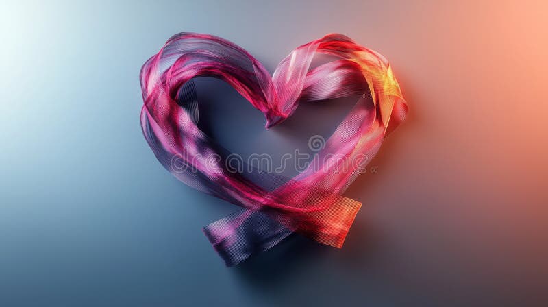 Líneas de color entrelazadas para crear una forma de corazón imagen de archivo