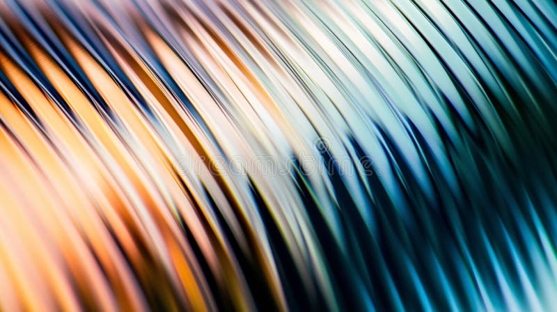 Líneas de colores abstractas con motivos curvos vivos azules y naranjas fotos de archivo