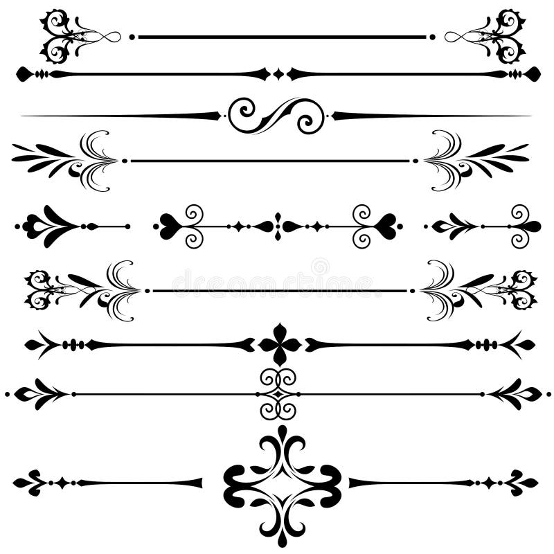Líneas decorativas de la regla del ornamento del vintage