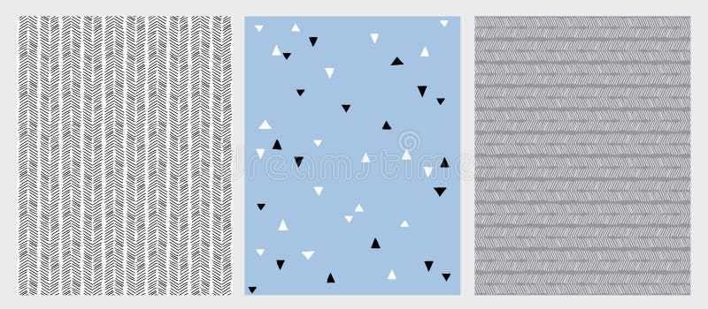 Líneas dibujadas mano y modelos abstractos del vector de los triángulos fijados Diverso diseño 3 libre illustration Líneas dibujadas mano y modelos abstractos del vector de los triángulos fijados Diverso diseño 3 libre illustration