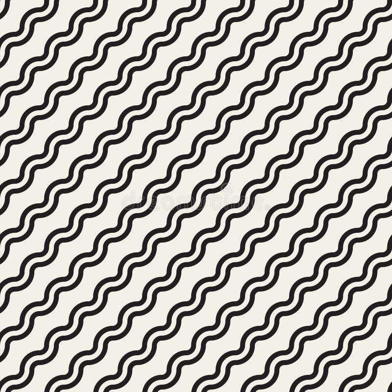 Líneas onduladas diagonales simples blancos y negros inconsútiles modelo del vector stock de ilustración Líneas onduladas diagonales simples blancos y negros inconsútiles modelo del vector stock de ilustración
