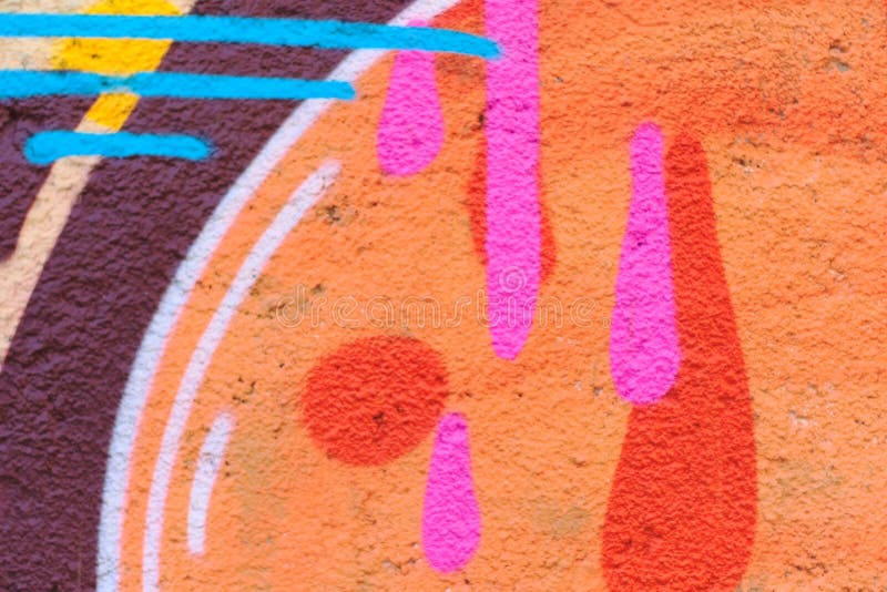 Líneas y formas coloridas pintadas en una pared imagen de archivo