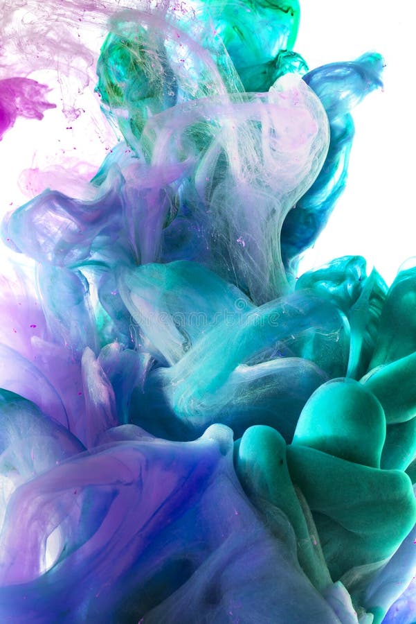Colorful abstract composition with Liquids. Interesting shapes, patterns, rich textures, color mixing, fluidity, flowability. Space for text. Background texture. Underwater world. Violet, magenta, blue and green ink. Isolated on white background. Colorful abstract composition with Liquids. Interesting shapes, patterns, rich textures, color mixing, fluidity, flowability. Space for text. Background texture. Underwater world. Violet, magenta, blue and green ink. Isolated on white background.
