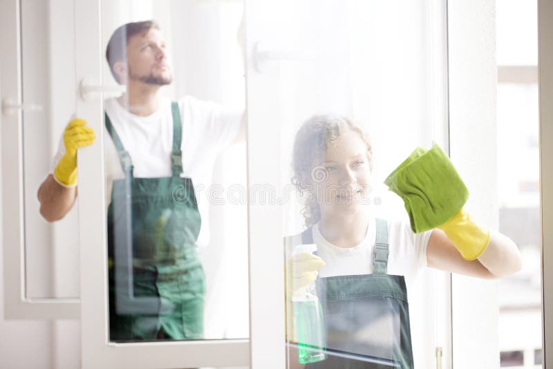 Líquidos de limpeza profissionais que limpam janelas