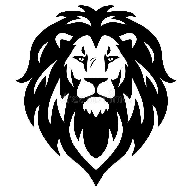 Löwenkopf-Logo-Vektorgrafik Maskottdesign lizenzfreie abbildung