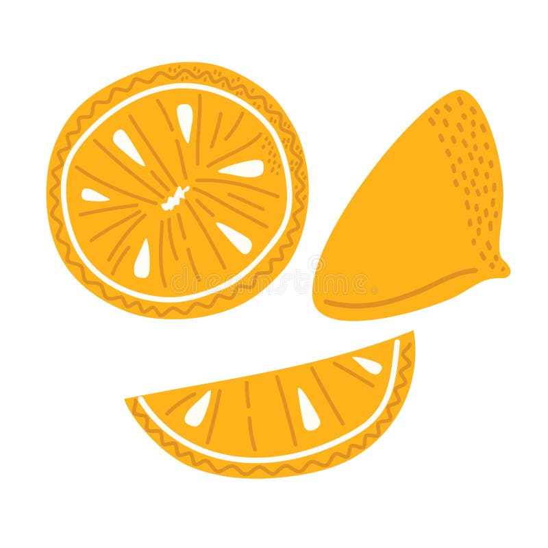 Lămâie în jumătate întreagă și felie ilustrație plat. Citrice proaspete royalty free illustration