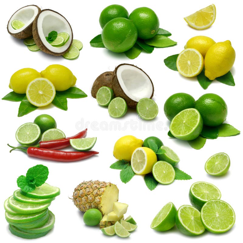 Lămâie și lămâi verzi stock image