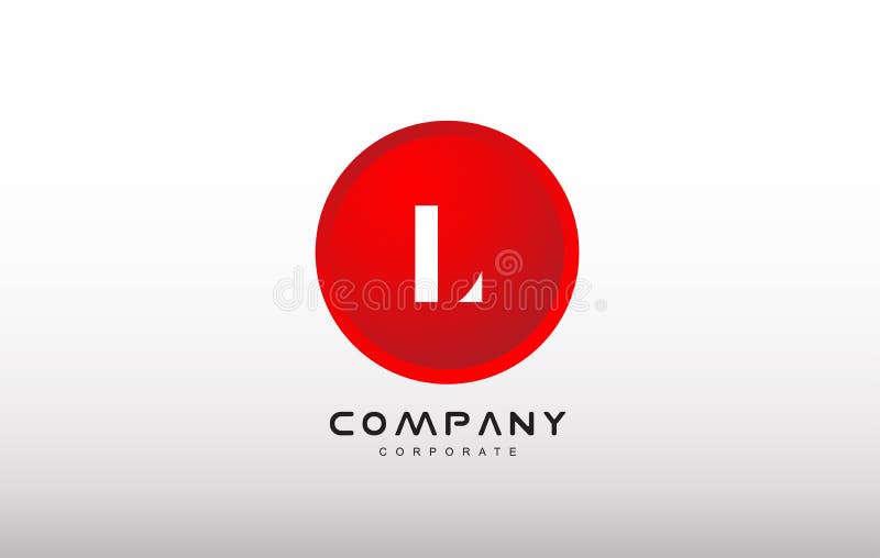 L信件字母表红色圈子小点商标传染媒介设计 皇族释放例证