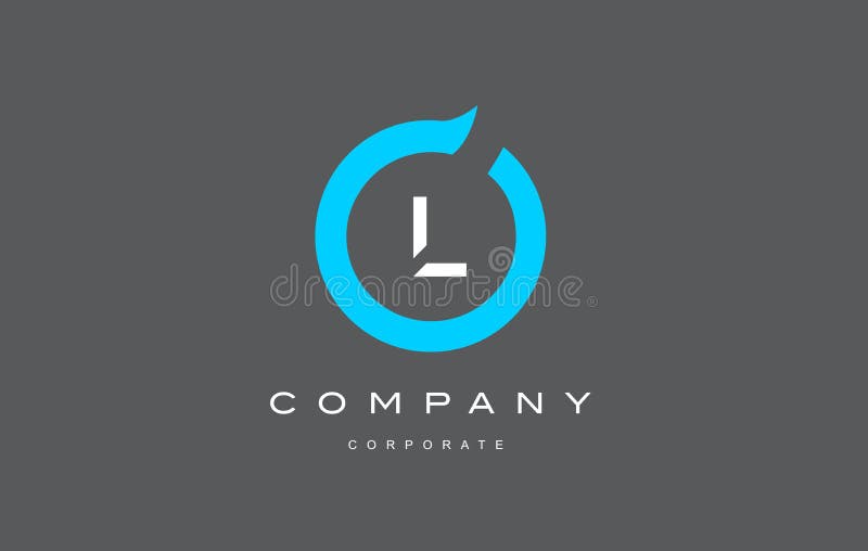 L信件字母表蓝色圈子商标传染媒介设计 皇族释放例证