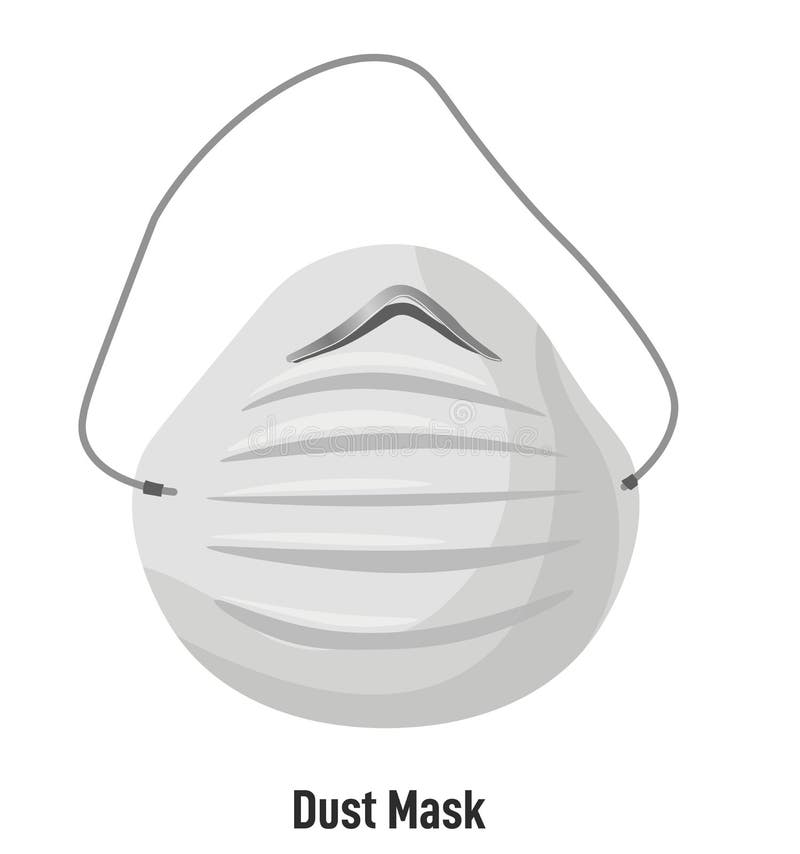 Máscara De Polvo Con Correas Medidas De Protección Stock de ilustración - Ilustración de gripe, cuidado: 207698743