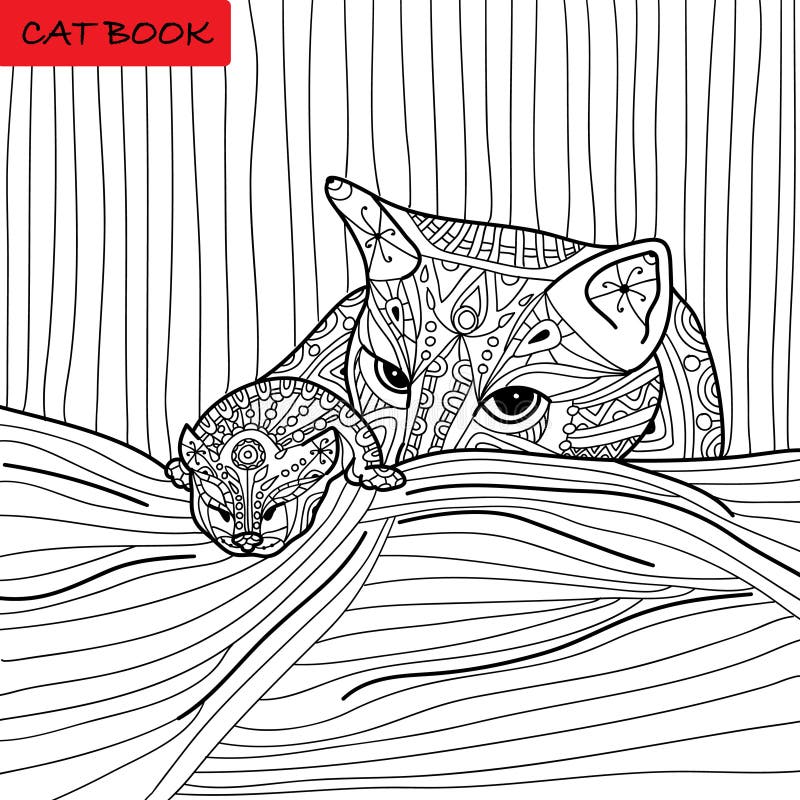 Livro Para Colorir Para Adultos - Grupo 3 De Quatro Desenhos Que Colorem  Páginas Do Gato Para Adultos E Crianças, Garatuja Ilustração do Vetor -  Ilustração de casa, bebê: 72137447