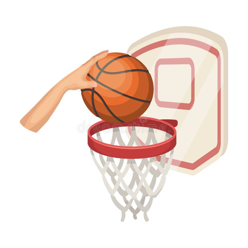 cesta de basquete e ilustração vetorial de bola. conceito de ícone