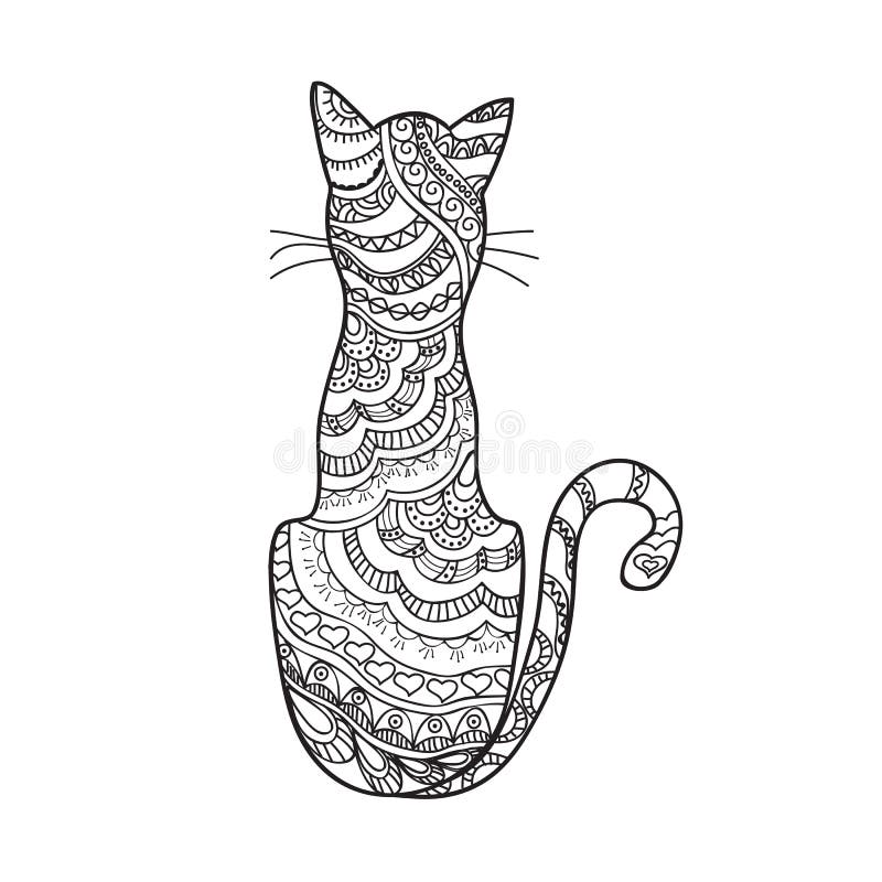 Desenhos simples para crianças para colorir de Gatos - Gatos - Coloring  Pages for Adults