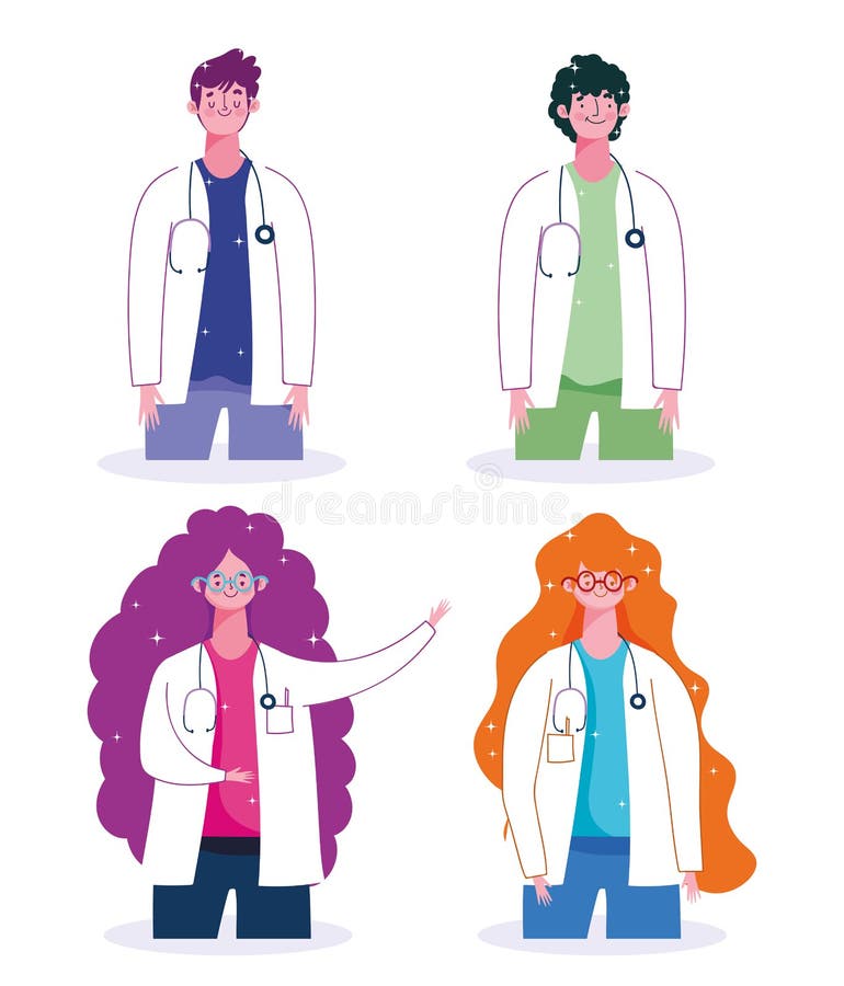 Mulher Do Doutor No Vestido Médico Com Estetoscópio Caráter Bonito Do  Doutor Dos Desenhos Animados Ilustração do Vetor - Ilustração de uniforme,  posse: 92661288