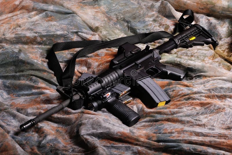 M-4 Semi-Automatic Rifle with clip. M-4 Semi-Automatic Rifle with clip.