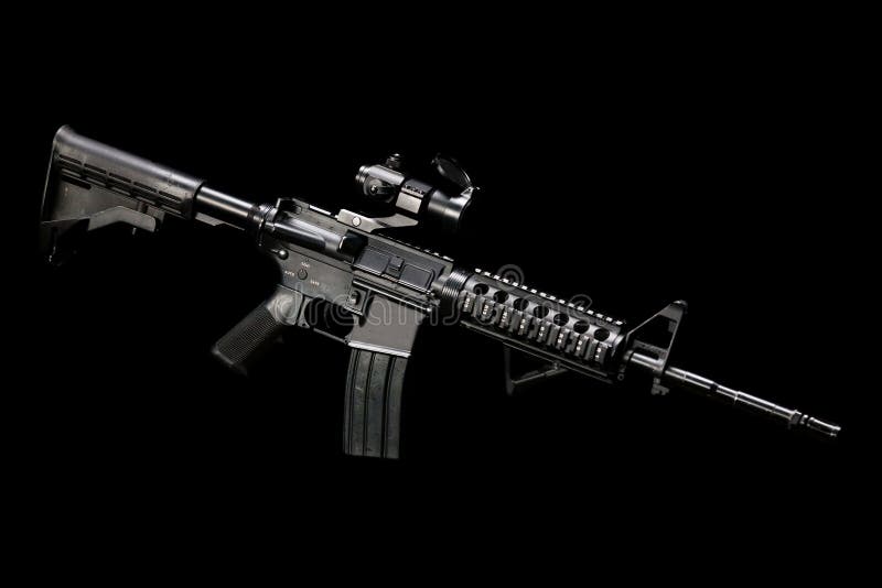 M4 Assault Rifle with Optic Sight Stock Image Image of operated