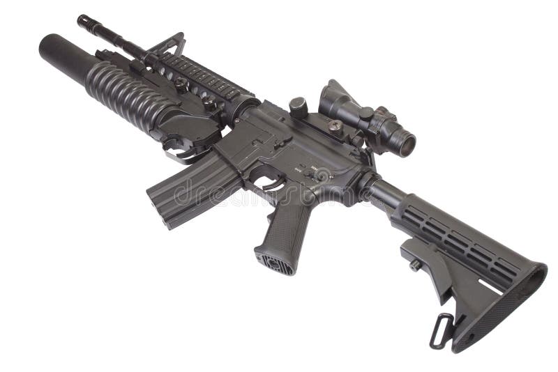M4a1 Carbine Equipped With An M203 Grenade Launcher Stock Image Image