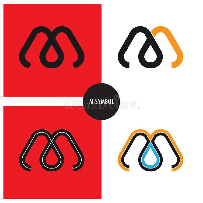 M- Company Symbol. M-letter abstract logo design. royalty free illustration
