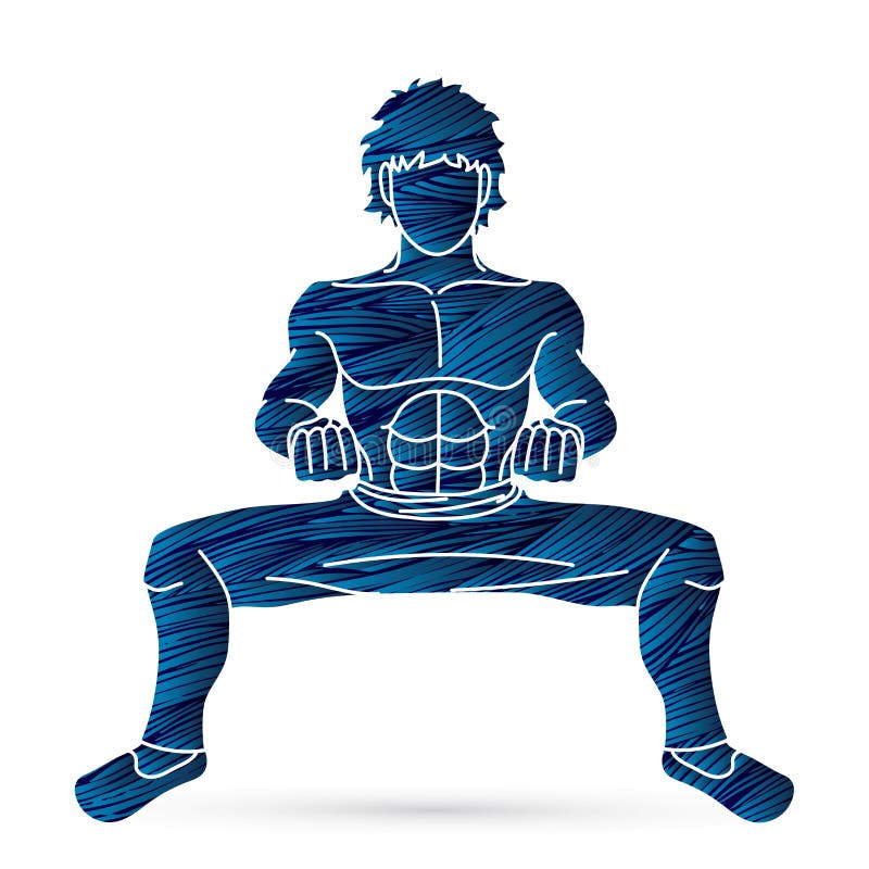 M?? czyzna pozy Kung Fu akcji walcz? ca grafika ilustracja wektor