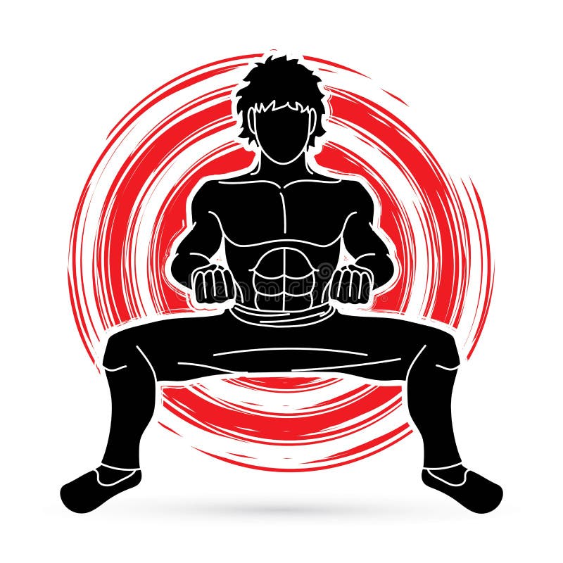 M?? czyzna pozy Kung Fu akcji walcz? ca grafika ilustracja wektor