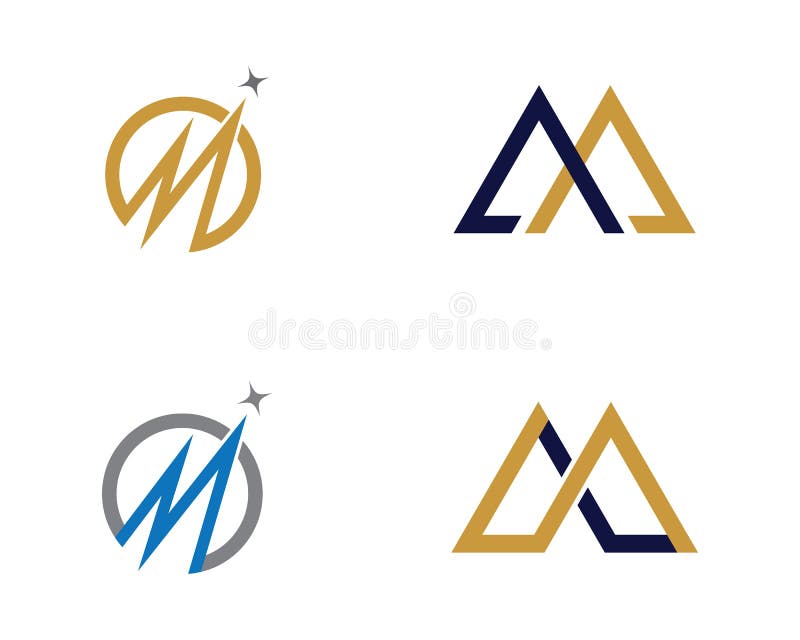 M Letter Business Finance professional logo template royalty free illustration