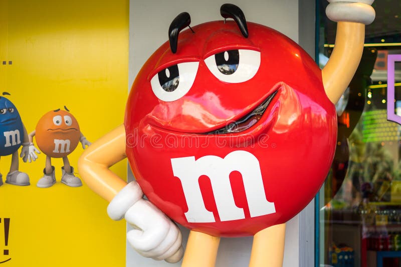 Yellow M&M Mascot  Spotted Yellow at M&M World in Las Vegas
