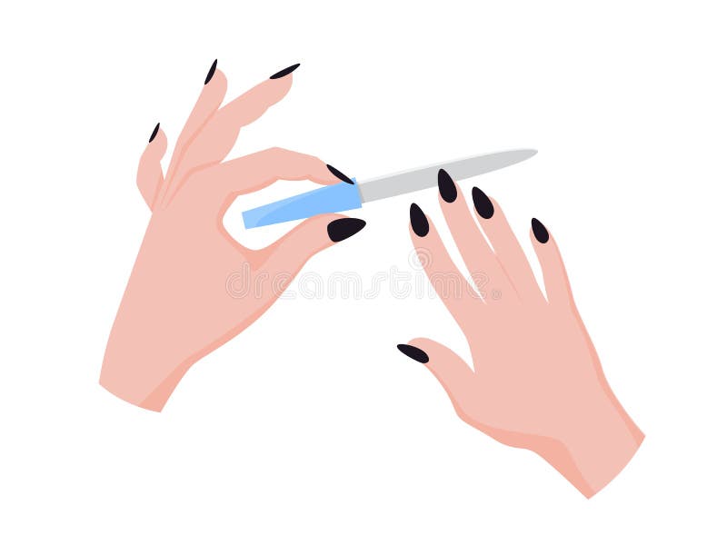 Conjunto De Manicure Com As Mãos Femininas Ferramenta De Cor De Polimento  De Unhas No Estilo De Desenho Animado Ilustração do Vetor - Ilustração de  elementos, cartoon: 207592509