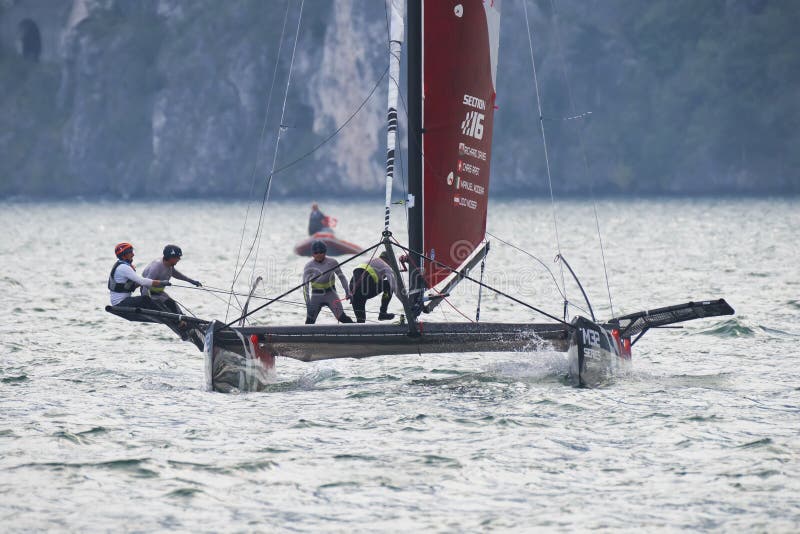 fast catamaran sailing